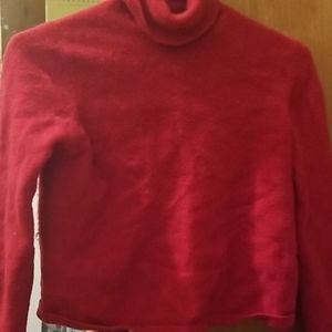 Red Turtle Neck Crop top